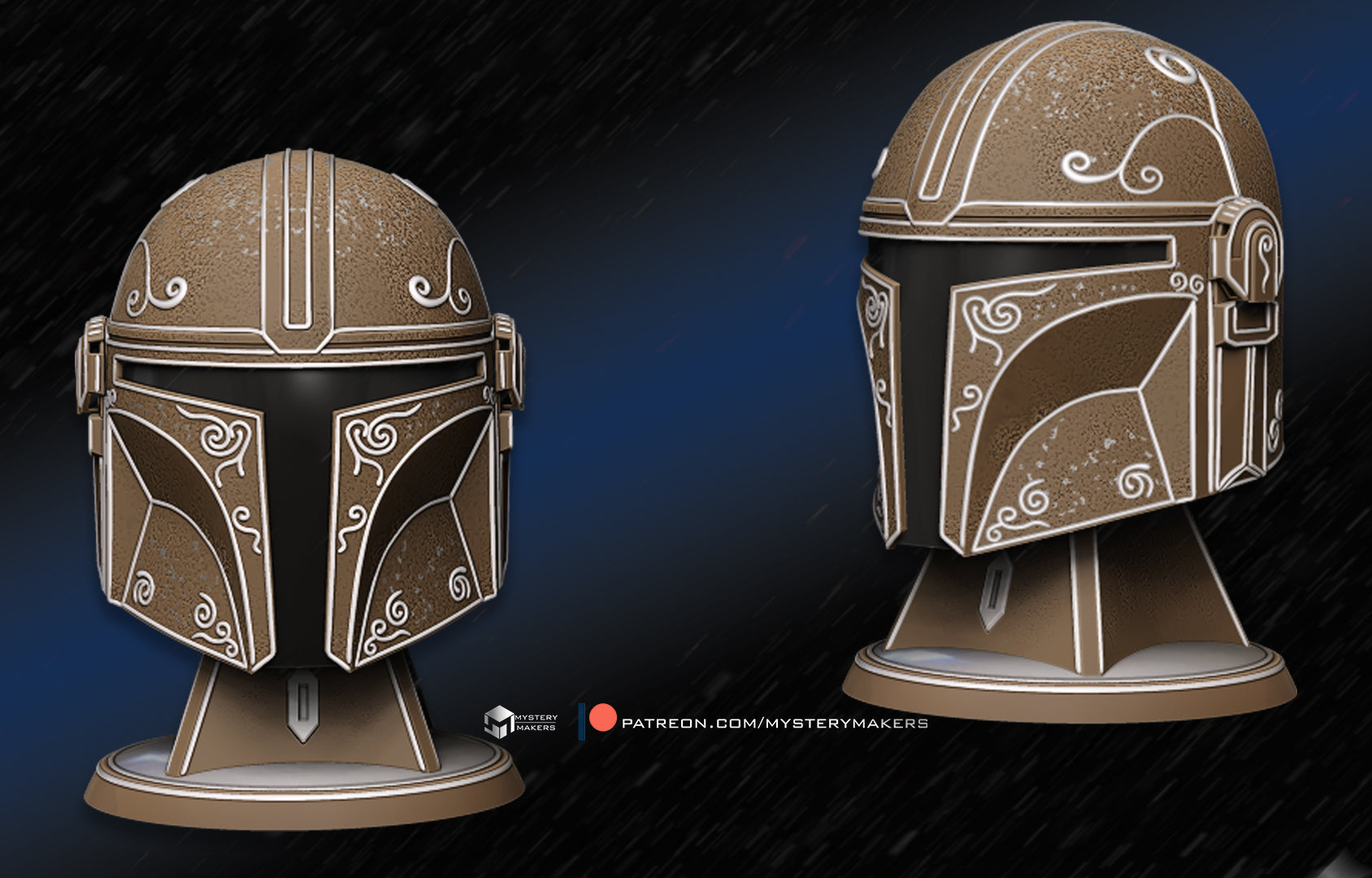 MysteryMakers — Gingerbread Mando Helmet with Stand