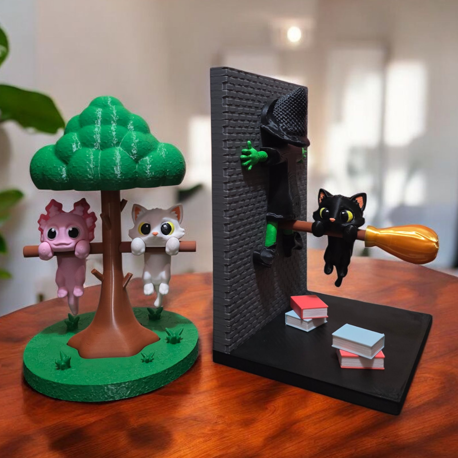 3DJPDesigns - Halloween Booknook + Tree Stand (Axolotl, Cat, Dragon)