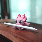 3DJPDesigns - Laying Axolotl Pen Holder