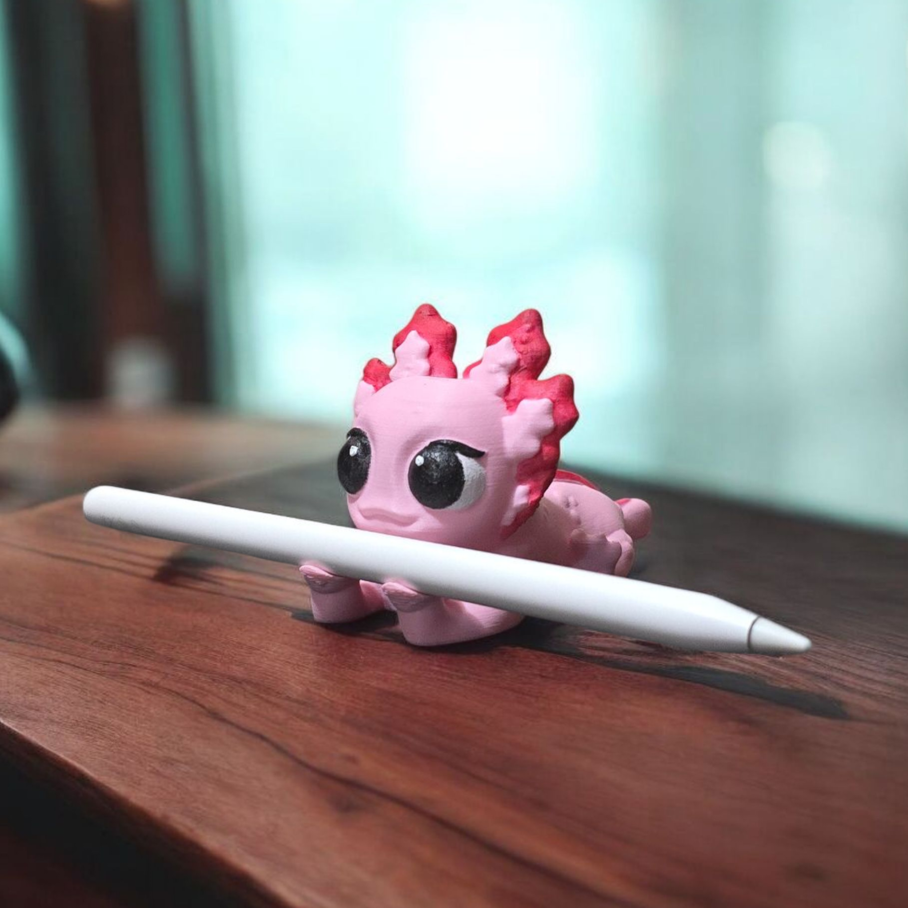 3DJPDesigns - Laying Axolotl Pen Holder