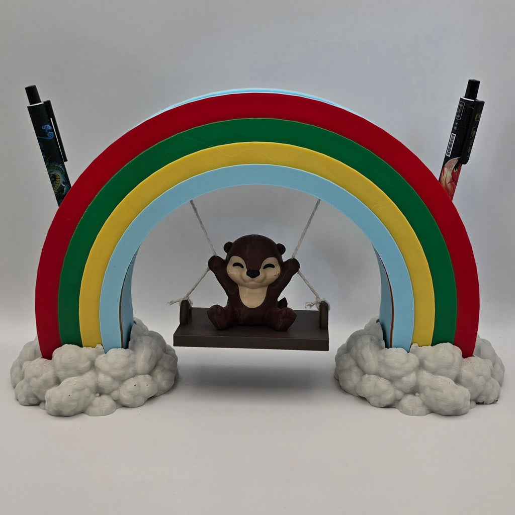 3DJPDesigns - Swing Character Pen Holder - Rainbow + Otter