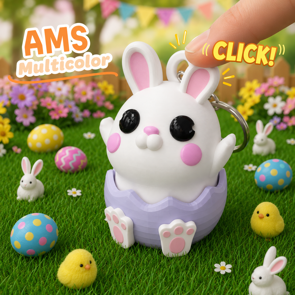 UniQrint - Bunny Clicker Keychain