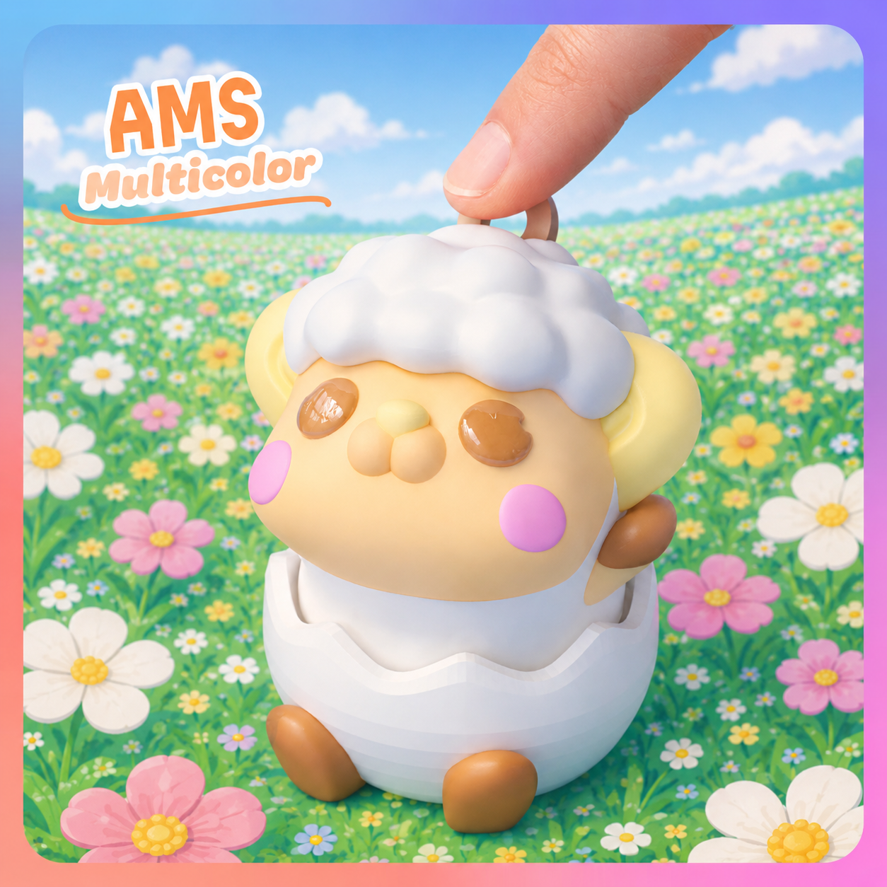 UniQrint - Sheep Clicker Keychain