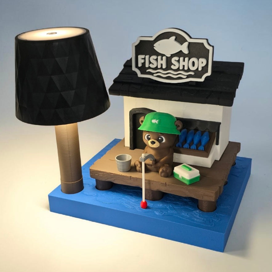 3DJPDesigns - Bear Fishing Desk Lamp
