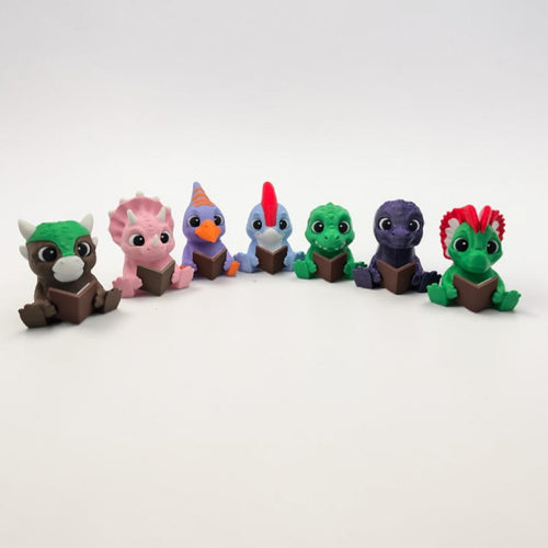 3DJPDesigns - Book Reading Dinos + Book Tracker