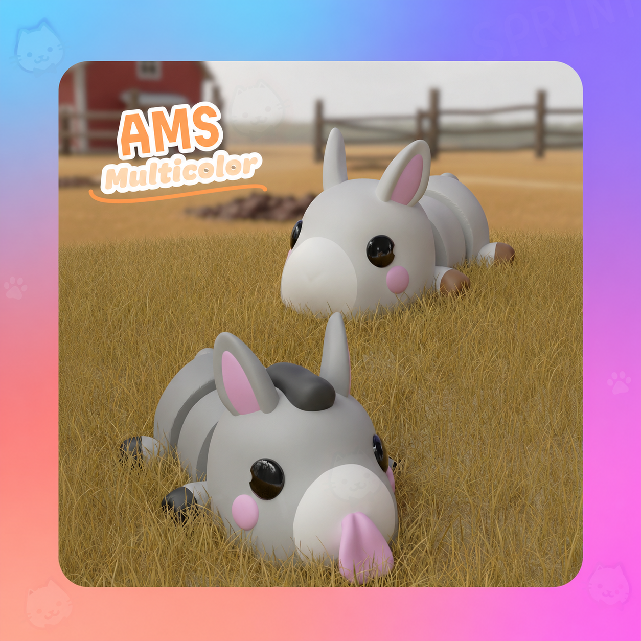 UniQrint - Farm Animal Flexi Keychains